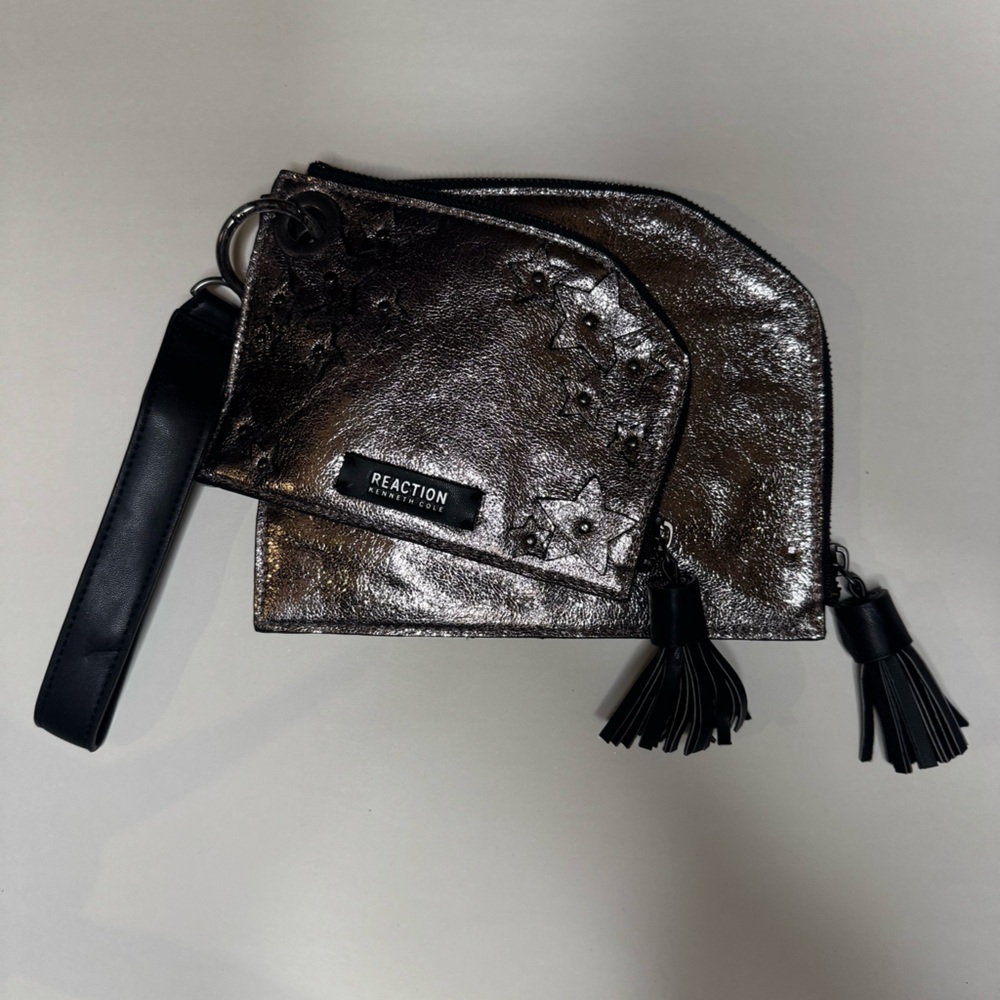 Kenneth Cole Reaction Metallic Dual Wristlet Bag